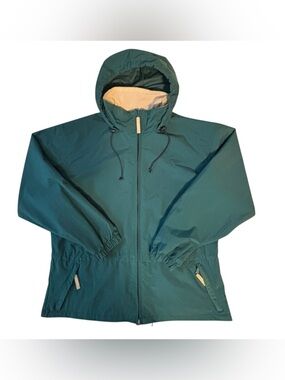 L.L.Bean | Vintage Teal Hooded Rain Jacket Windbreaker | L